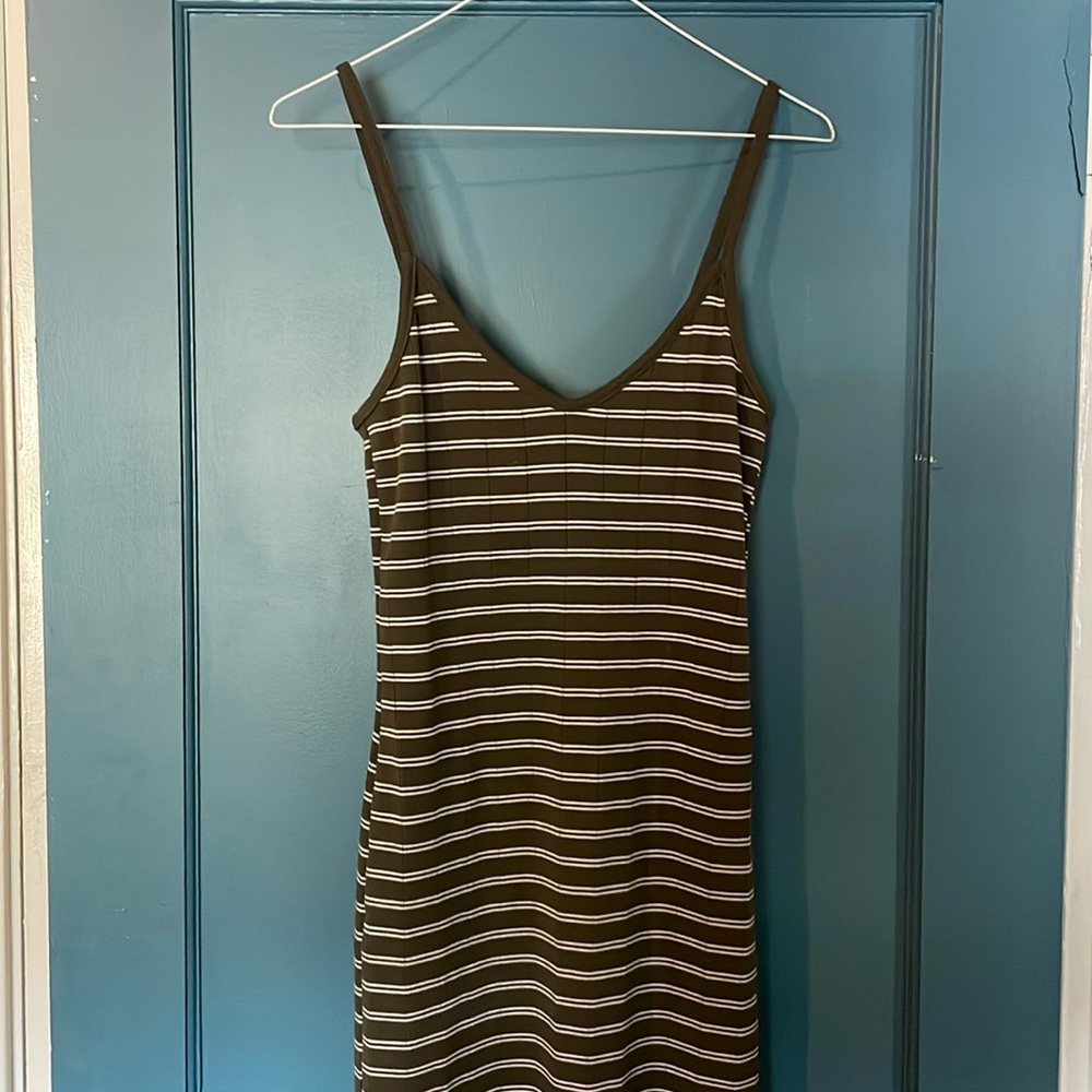 Midi fitted stripped dress. Worn once